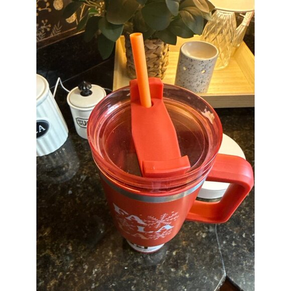 Flow Hydration 40oz Red Insulated Tumbler With Handle & Straw For Camping Sports - Picture 6 of 8